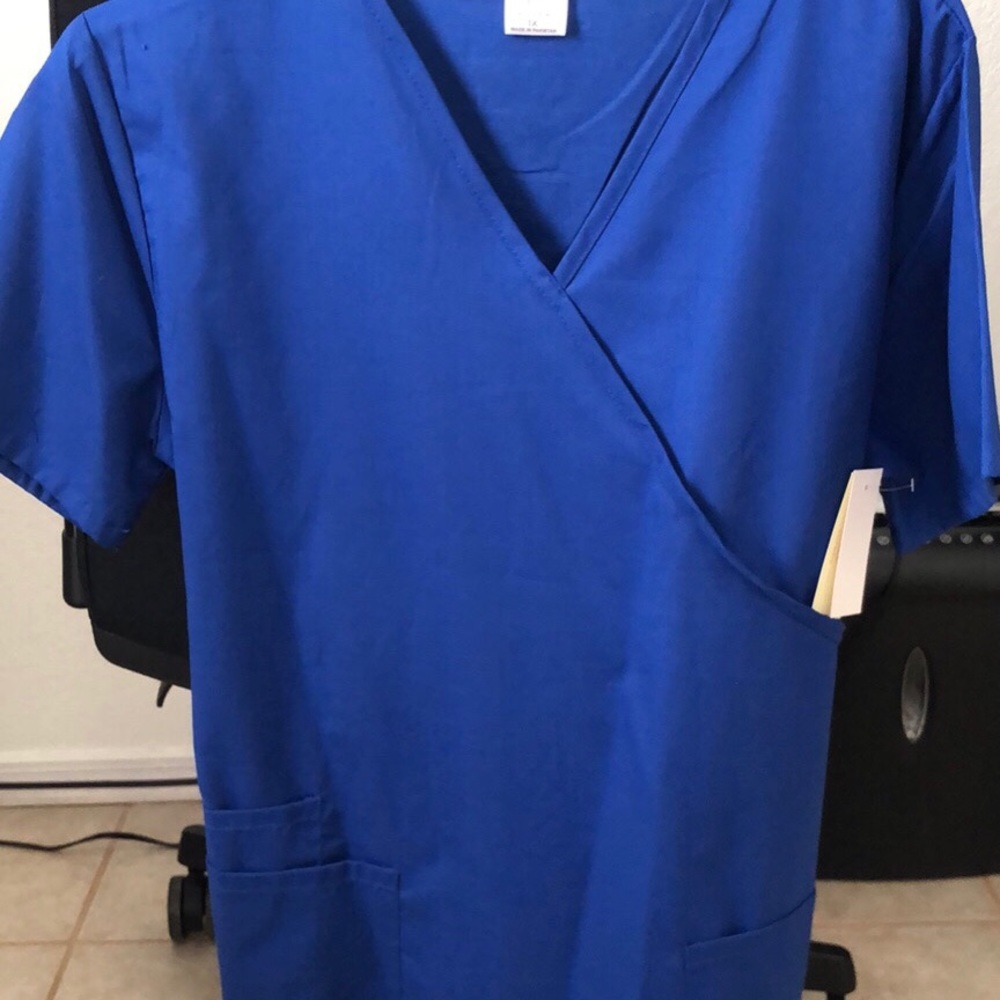 1X royal blue medical/nursing scrub top